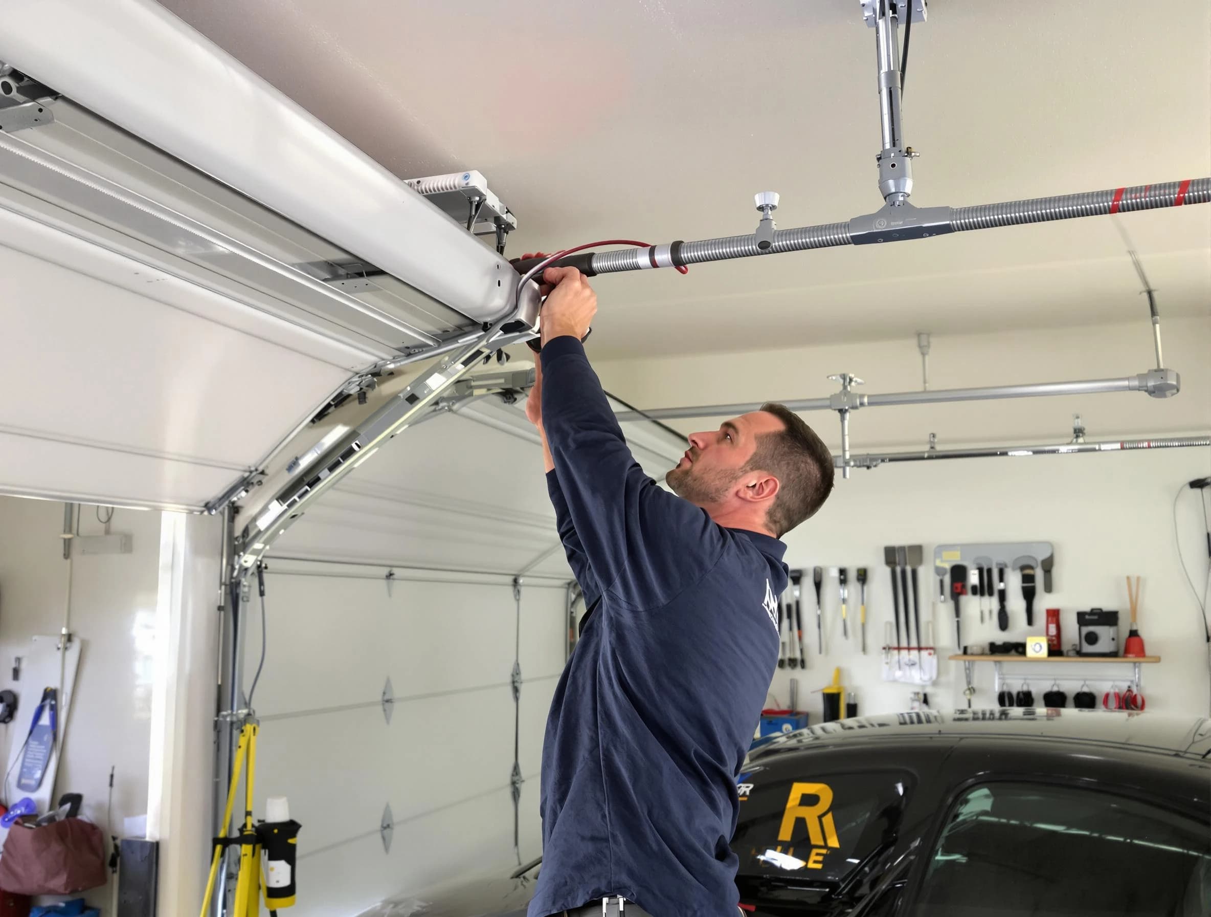Lawrenceville Garage Door Repair technician performing garage door cable repair in Lawrenceville