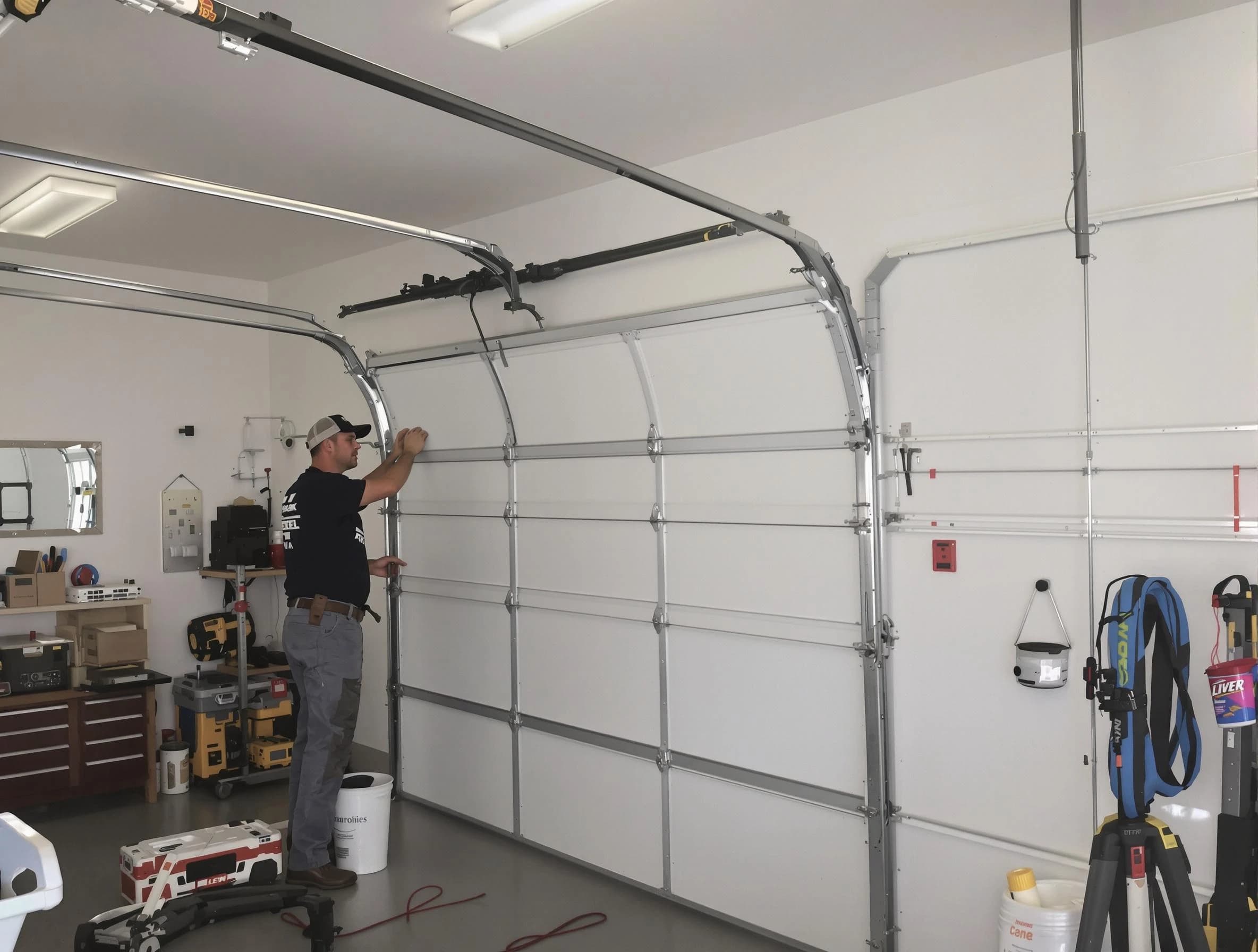 Lawrenceville Garage Door Repair team installing new garage door in Lawrenceville