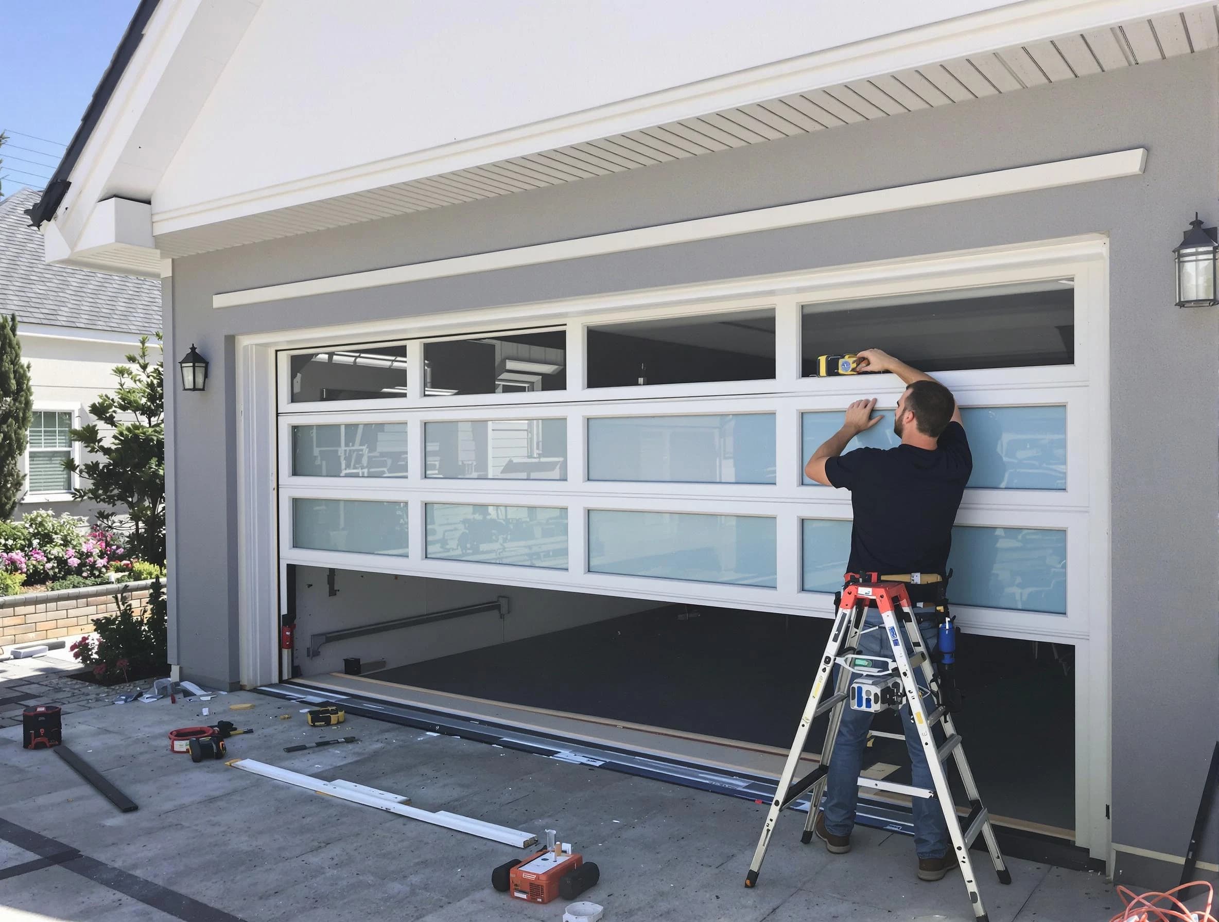 Lawrenceville Garage Door Repair team performing garage door replacement in Lawrenceville