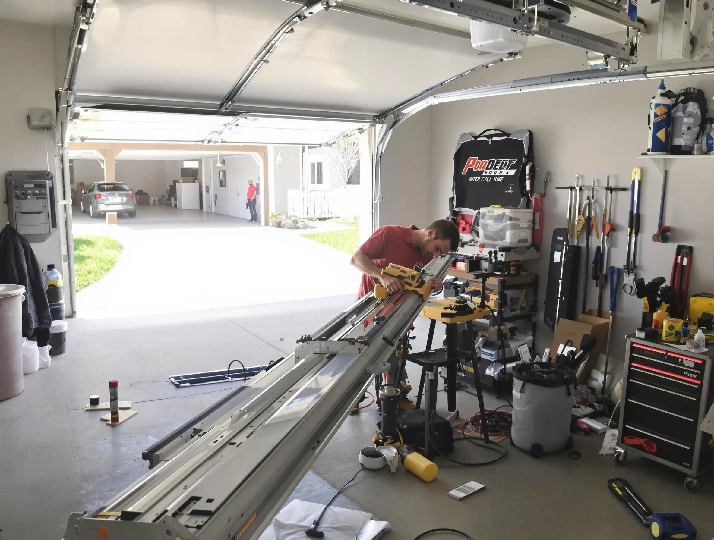 Lawrenceville Garage Door Repair expert performing track repair in Lawrenceville
