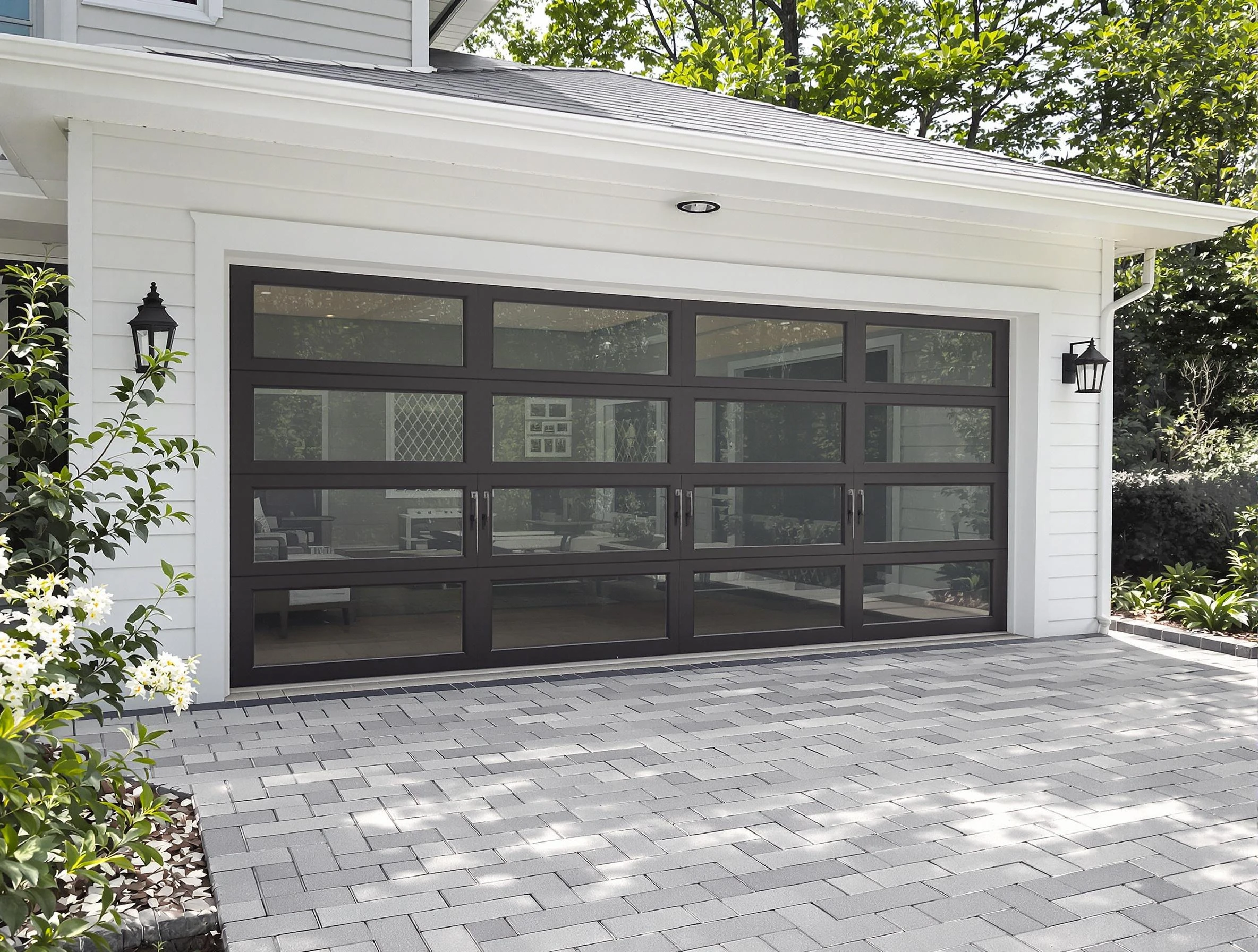 Lawrenceville Garage Door Repair design specialist presenting custom garage door options to Lawrenceville homeowner