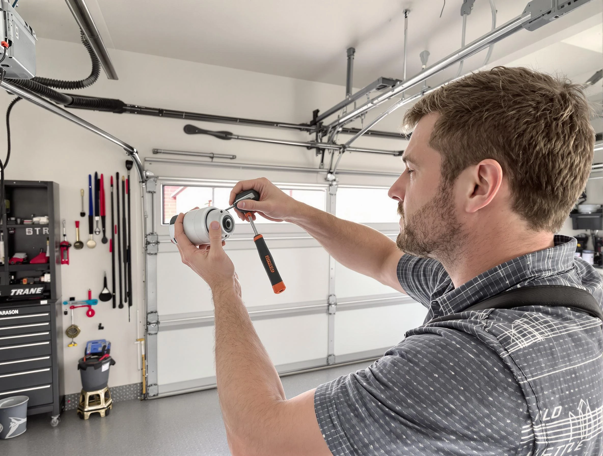 Garage door opener repair service by Lawrenceville Garage Door Repair in Lawrenceville